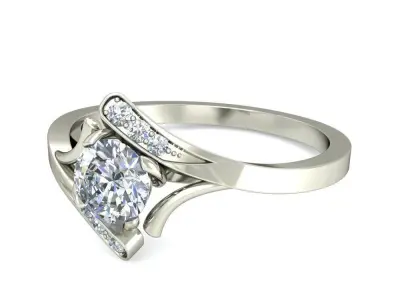 Radiant Elegance Silver Ring 3D print model