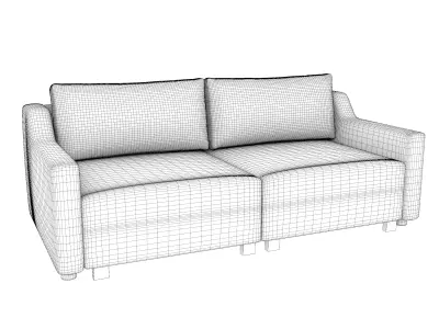 Modern 2-Seater Fabric Sofa 3D model