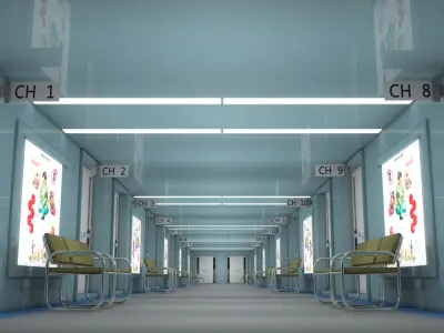Hospital Hallway Corridor 3D model