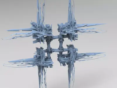 Haze Maze temple structure  Low-poly 3D model