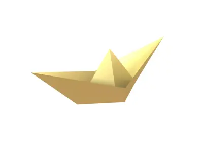 Paper Boat v1 014 Low-poly 3D model