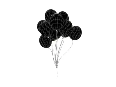 Bunch of Balloons v1 001 Low-poly 3D model