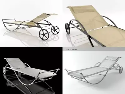 Leandro wrought iron chaise lounge 3D model