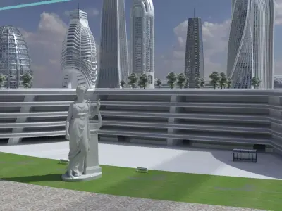 Futuristic City Day and Night Edition 3D model