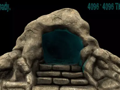 cave 01 Low-poly 3D model