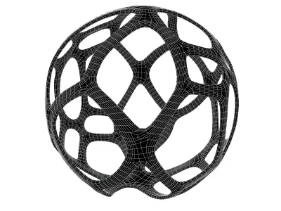 Abstract Sphere v10 001 Low-poly 3D model