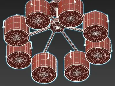 sayrus modern ceiling light fixture with six lights 3D model