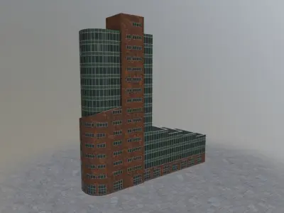 Hamburg High Rise Pack Low-poly 3D model