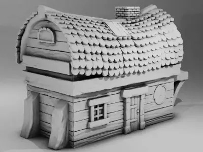 House 3D Print Model with roof 3D print model