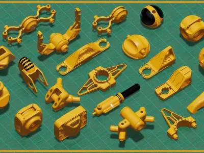 Sci-Fi Hard Surface KITBASH 50 DETAILS 3D model purchase