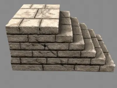 stairway 15 Low-poly 3D model