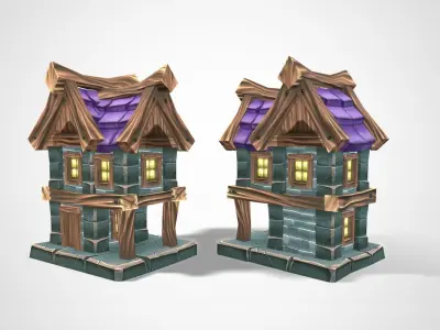 Human RTS Fantasy Building Low-poly 3D model
