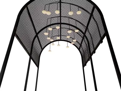 Metal Arc Ceiling with lighting 3D model