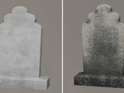 Old Dirty Cemetery Tombstone graveyard RIP Low-poly 3D model