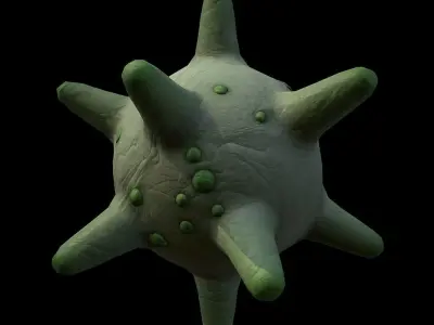 stylized toon virus  Low-poly 3D model