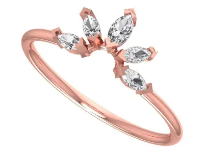 Solitaire Women Light Weight Marquise Stone Band Ring 3D print model buy