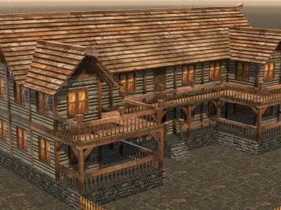 Comprehensive Pack of Medieval Houses for Low Poly Game Design Low-poly 3D model