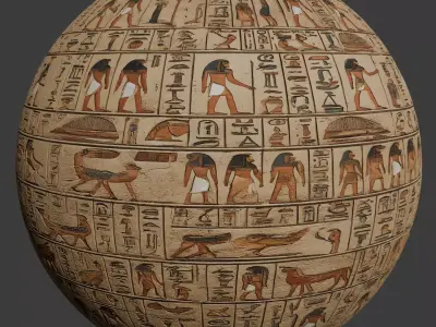 Ancient Egypt Hieroglyphs  - VOL 1 - 8 Seamless PBR Texture