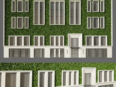 Facade with ivy 3D model