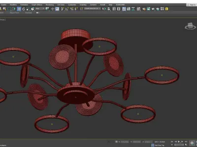 Sputnik Chandelier  Low-poly 3D model