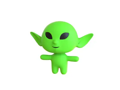 Low-Poly Cartoon Alien 03 Animated  Low-poly 3D model