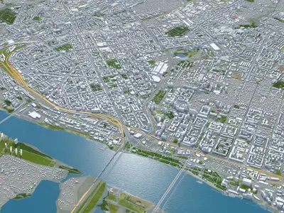 Novosibirsk City Russia Low-poly 3D model