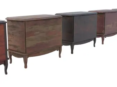 Bedside Wooden Floor Cabinet Low-poly 3D model