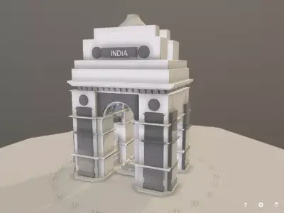 India Gate - VR Ready 3d Model 3D model