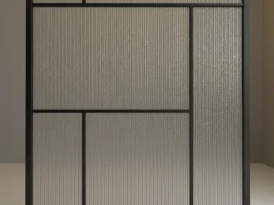 Glass partition door 72 Low-poly 3D model