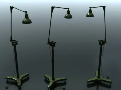 Industrial Floor Lamp Low-poly 3D model