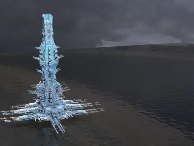 Space Station science military facility 3D model