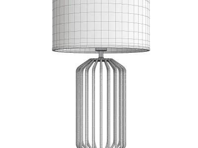 Caged Gold Linen Shade Table Lamp Low-poly 3D model