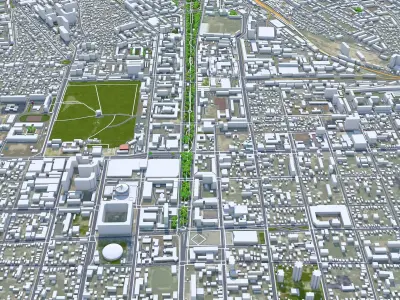 Krasnodar City Russia Low-poly 3D model