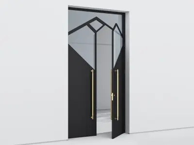 Aluminium door 345 3D model