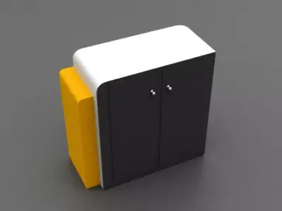 Modern counter Free low-poly 3D model