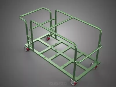 SWIVEL CASTER HAND TRUCK TROLLEY CART PALLET DELIVERY RACK FRAME 3D model