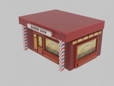 Barber Shop Low-poly 3D model