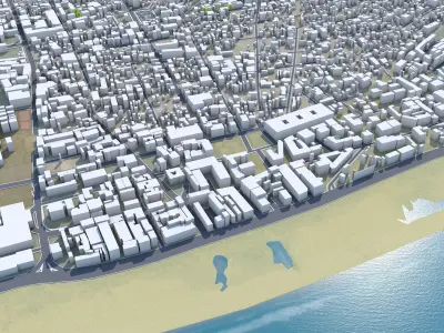 Lome Togo 25km AI Low-poly 3D model