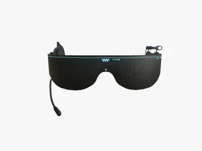 SciFi Glasses D04 Black Grid - Character Design Fashion Low-poly 3D model