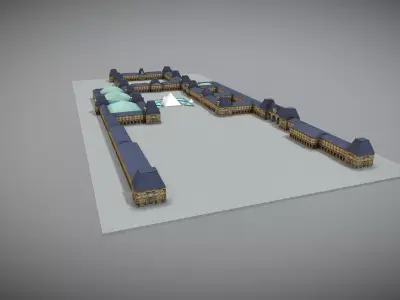 Louvre Museum Low-poly 3D model