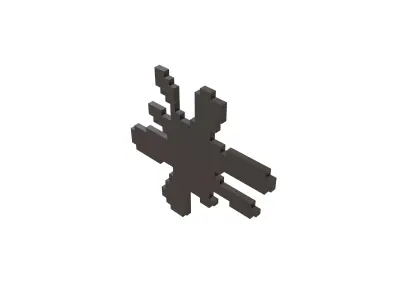 Voxel Splash Symbol v1 011 Low-poly 3D model