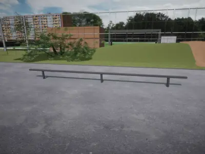 Skate Park Rail Game Ready Low Poly Free Free low-poly 3D model
