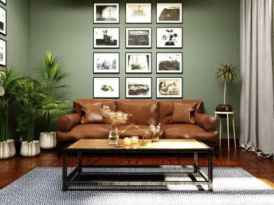 Living Room Free 3D model 5