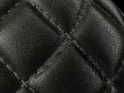 Leather Materials 17- Stitched leather  Pbr 4k Seamless Low-poly 3D model