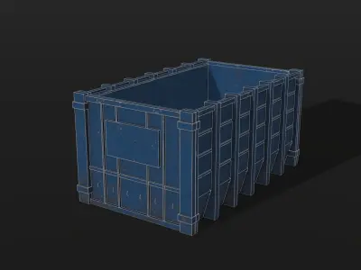 Blue Container Low-poly 3D model