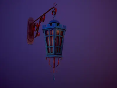 Street lamp Low-poly 3D model 23