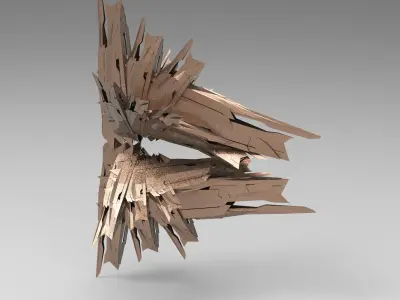 Cyberpunk glass shard structure 4 3D model