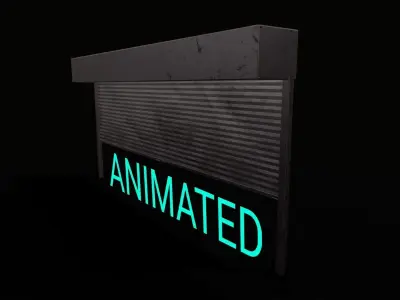 Roller Shutter Animated Low-poly 3D model