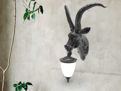 Goat Head Wall Lamp 3D print model