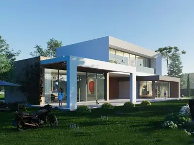 villa Low-poly 3D model